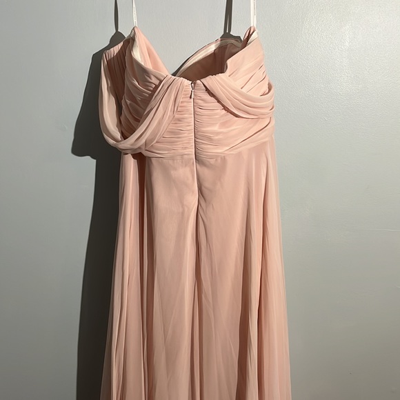 Dessy Collection: Off The Shoulder Draped Chiffon Maxi Dress - Picture 5 of 6